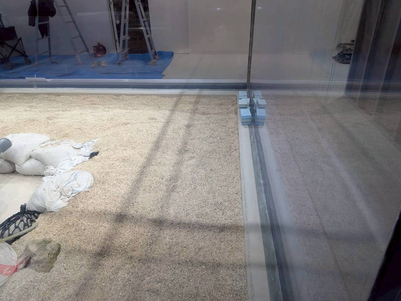 アクリル傷消し施工後 水族館